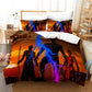 3D Comforter and bed sheet 4pcs set Black Panther Wakanda power