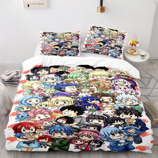 Fairy Tail comforter and bed sheet set cartoon all stars