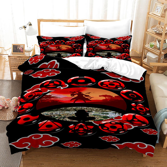 NARUTO sharingan comforter and bed sheet set