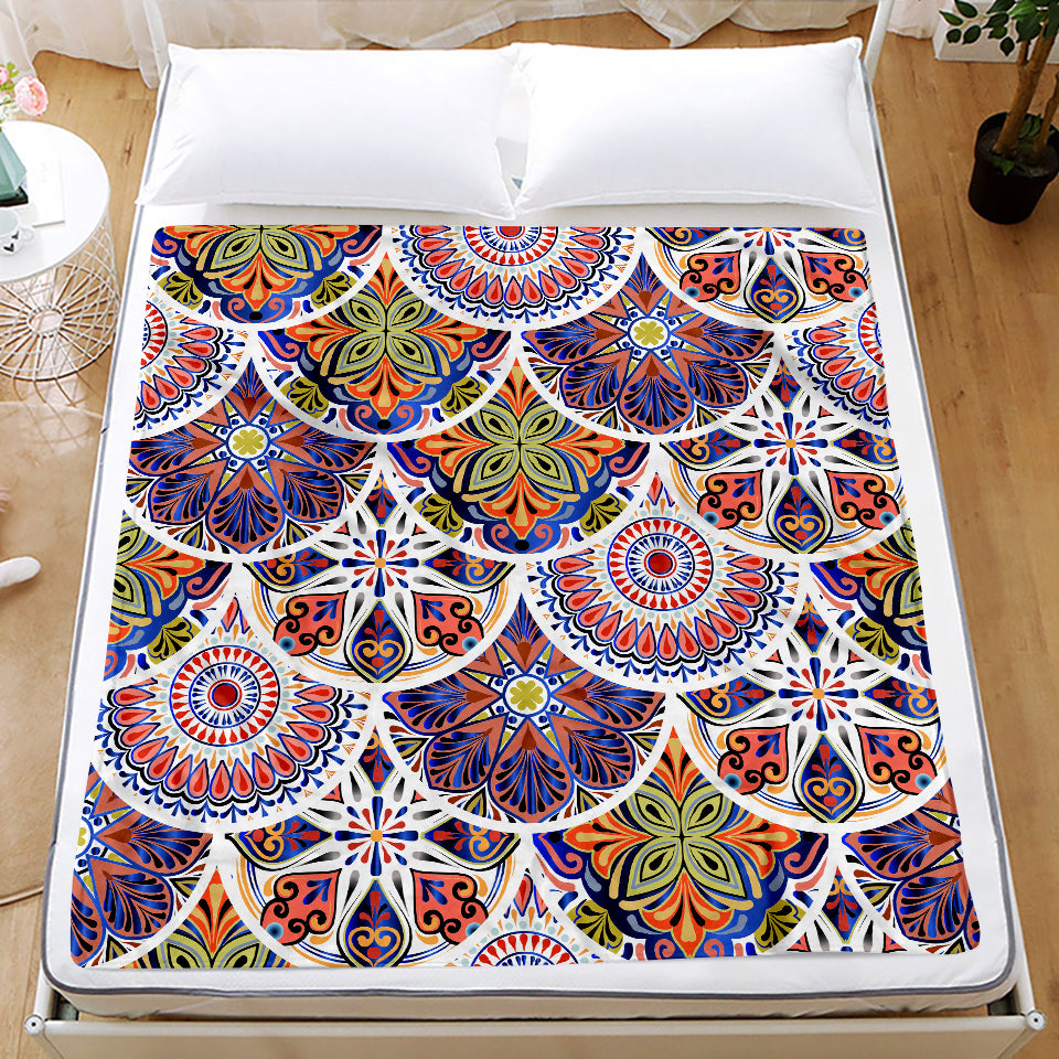 Bohemian style 3d flannel fleece blanket