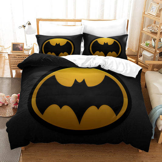 DC Batman Twin Size 4 pcs Comforter And Bedsheet Set