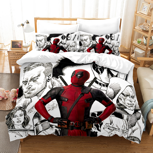 Marvel Deadpool King Size 3 Pcs Comforter Set