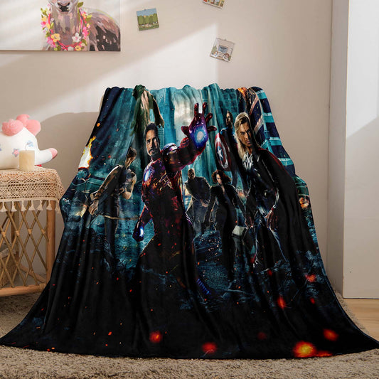 Avengers New York Battle Sherpa Blanket For Bedroom Super Soft