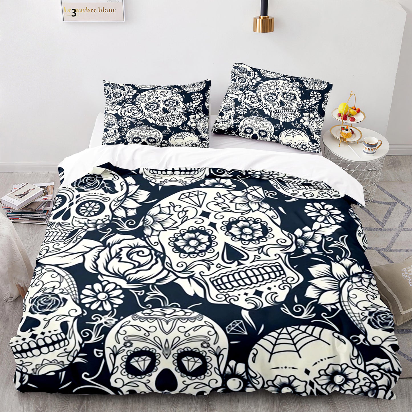 Fantasy Skeleton Twin Size 4 Pcs Comforter And Bed Sheet Set