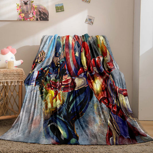 Captain America VS Iron Man Flannel Fleece Throw Blanket 50x60 inch