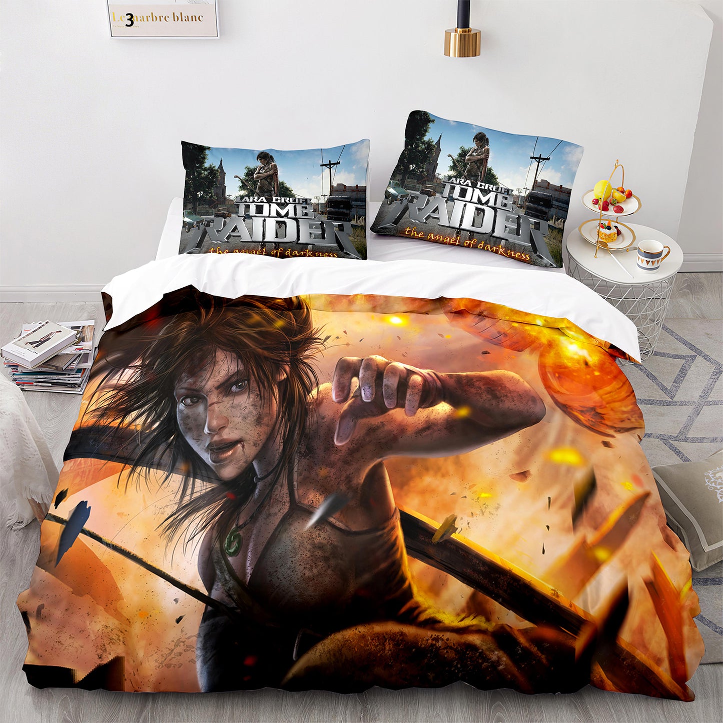 Tomb Raider Lara in the fire Comforter Set