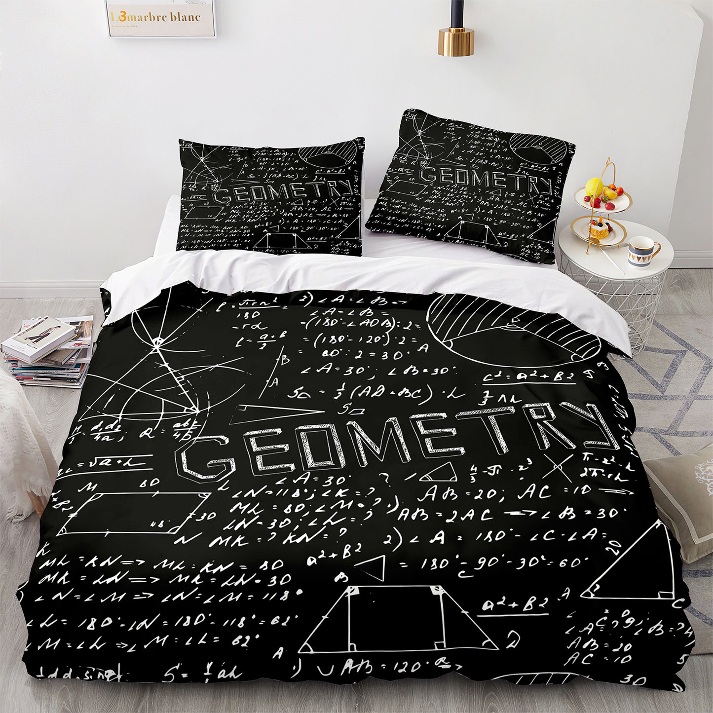 Geometry Formula Comforter Set Black