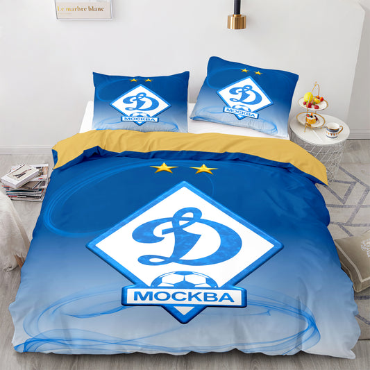 Dynamo Moskau Tröster und Bettlaken Set Blauer Hintergrund 