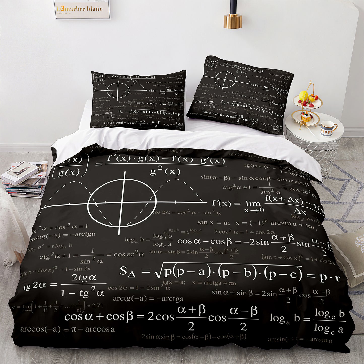 Mathematical Formula Comforter Set BLACK