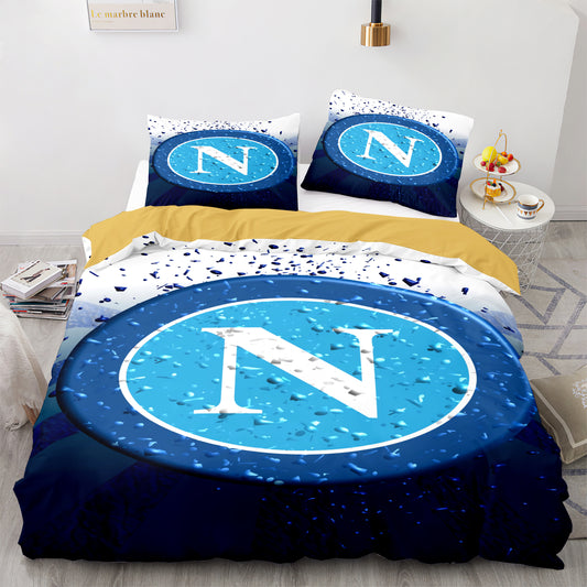SSC Napoli 4-teiliges Bettwäsche-Set in voller Größe 