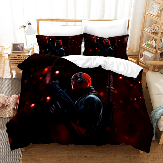 Deadpool Twin Size 4 Pcs Comforter And Bed Sheet Set