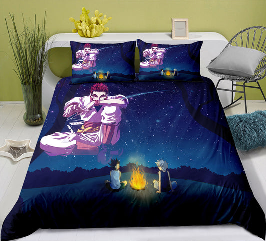 HUNTERxHUNTER king size comforter and bed sheet set chat by the campfire