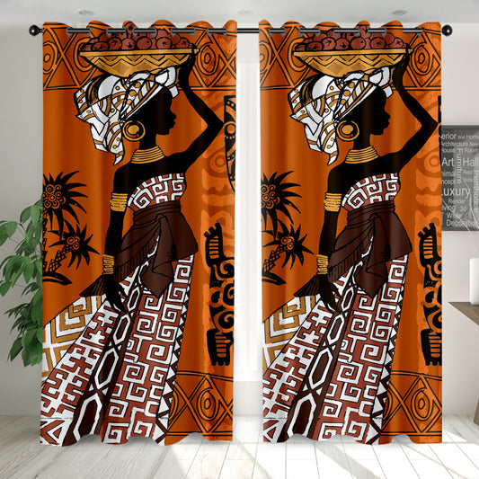 3D African Style Blackout Curtains for Living Room