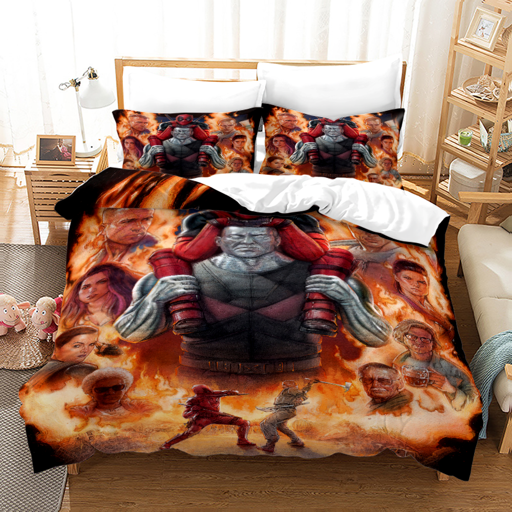 Deadpool Queen Size 4 Pcs Comforter And Bed Sheet Set