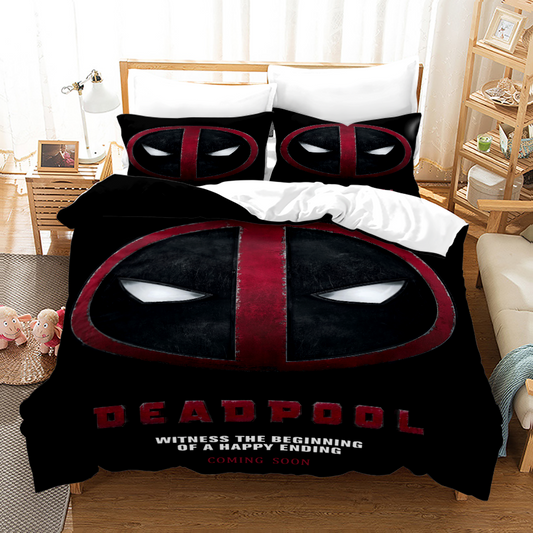 Deadpool King Size 4 Pcs Comforter And Bed Sheet Set