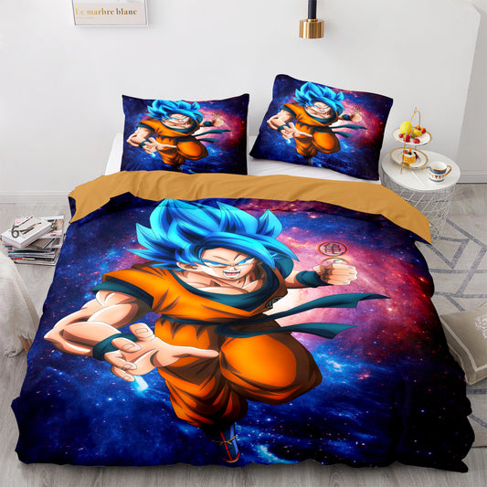 Dragon Ball Super Saiyan blue Goku 3D Comforter and bed sheet set