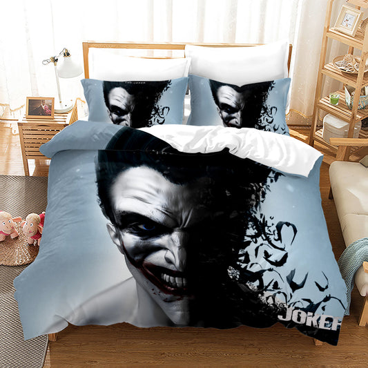 DC Evil Joker Bettdecke und Bettlaken 4er Set 