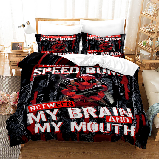 Superhero Deadpool Twin Size Bedding Set