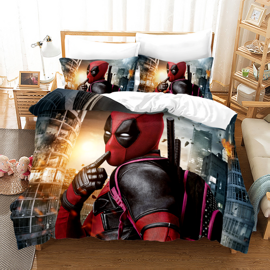 Superhero Deadpool Twin Size 3 Pcs Comforter Set