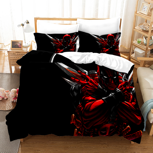 Superhero Deadpool Twin Size Duvet Cover Set