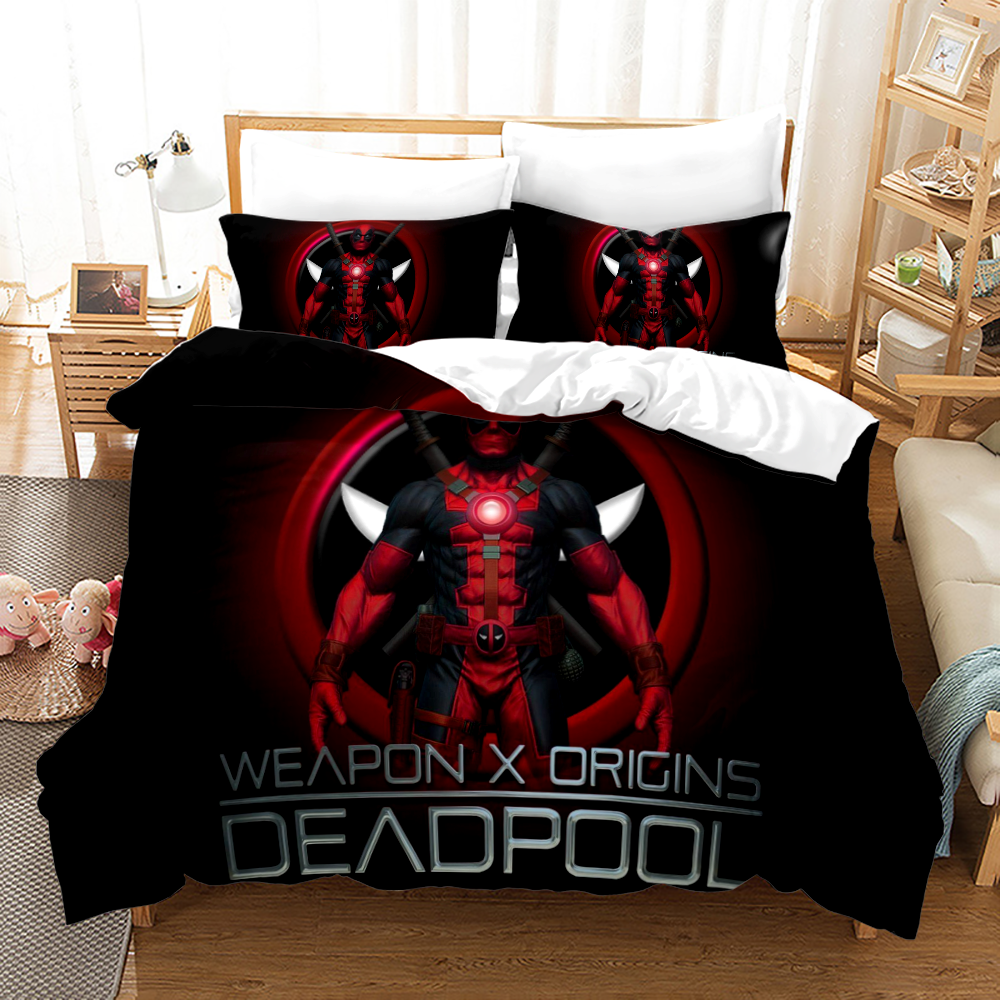 Superhero Deadpool Full Size Duvet Cover Set