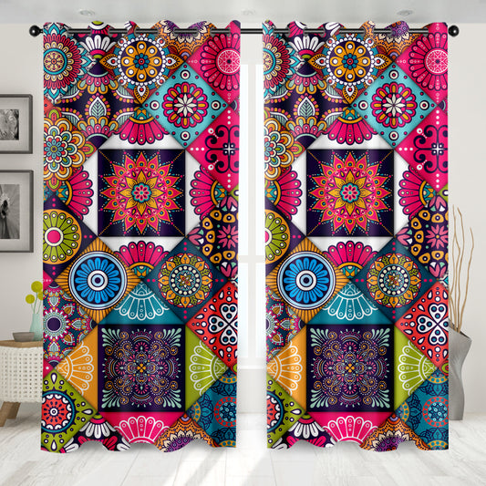 3D bohemian customizing curtains with grommets