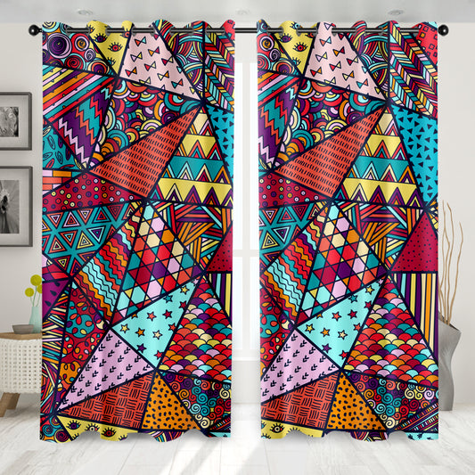 3D Bohemian Grommet Blackout Curtains for Bedroom and Living Room