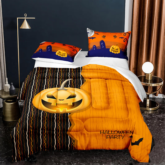Halloween Party Pumpkin Head 3D Bedding Set For Halloween