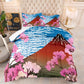 Japanese Style Mount Fuji Print Comforter Set