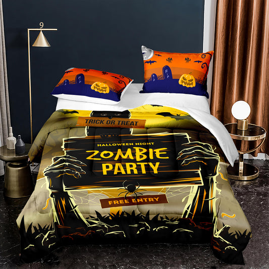 Zombie Party Of Halloween Free Entry 3D Bedding Set