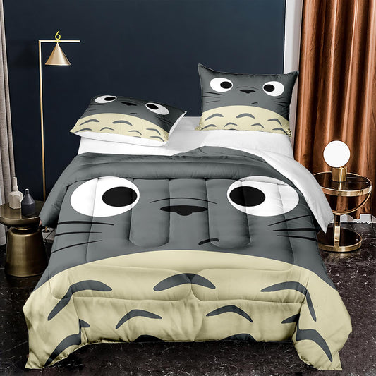 Kawaii Totoro 4-teiliges Bettwäscheset für Kinder 