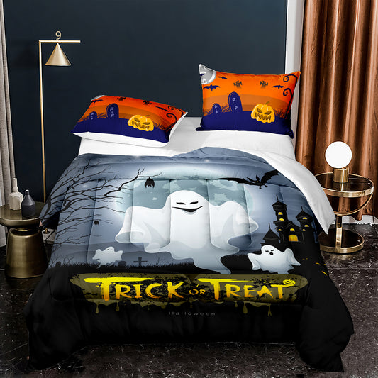 Halloween Süßes oder Saures 3D Bettdecke und Bettlaken-Set 