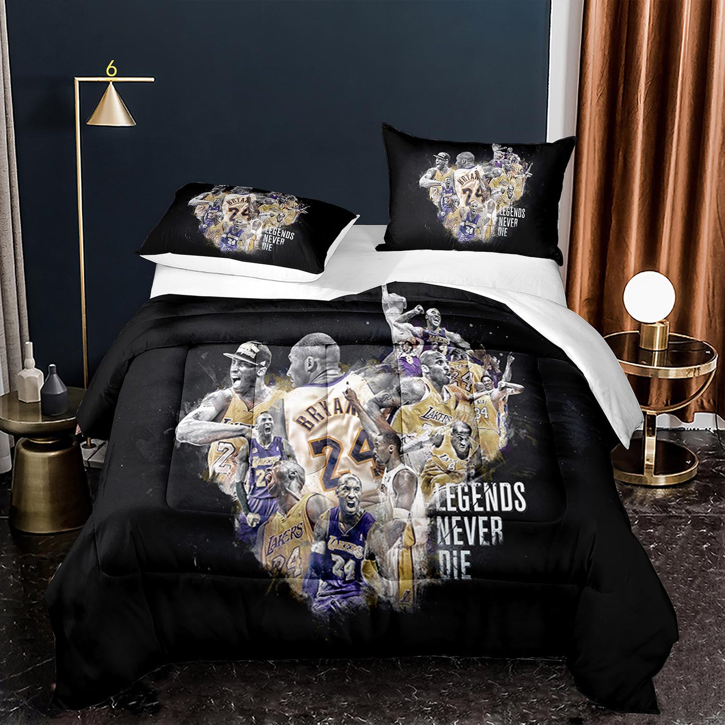 Kobe Bryant Basket Ball Comforter Set Bedding Set Legends Never Die