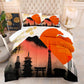Japanese Style Tokyo Fuji Print Comforter Set