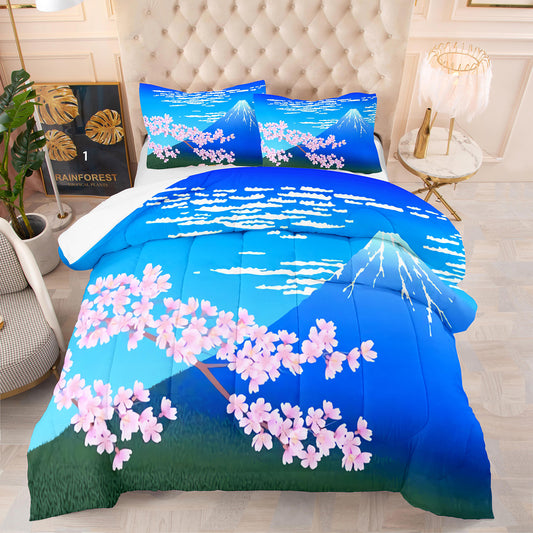 Bettdecken-Set mit Hokkaido-Print im japanischen Stil 