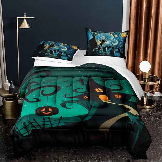 Halloween Weird Castle Comforter Set Bedding Set