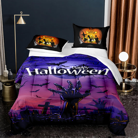 3D Comforter Set Halloween Zombie Queen Size