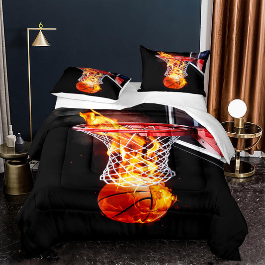 Basketball comforter set fire ball basketball 20