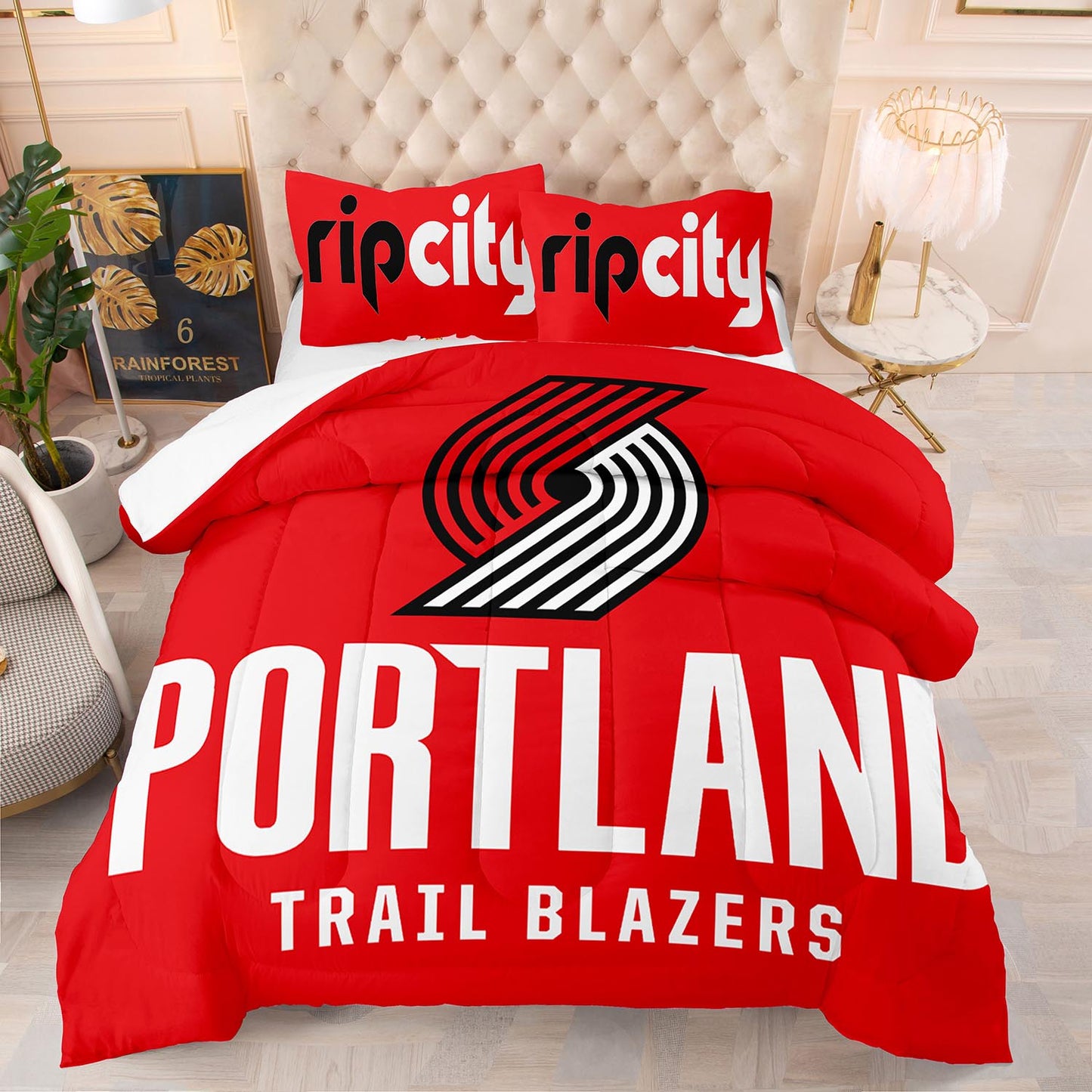 NBA Bettdecken-Set in Originalgröße für Fans der Portland Trail Blazers 