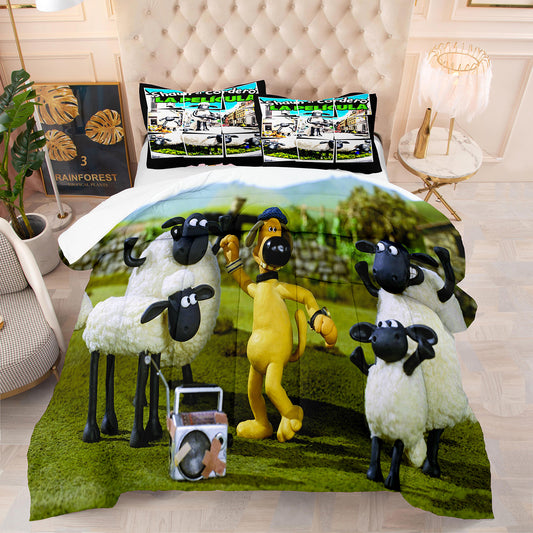 3D bedding set with quilt Shaun the Sheep dancing Bitzer