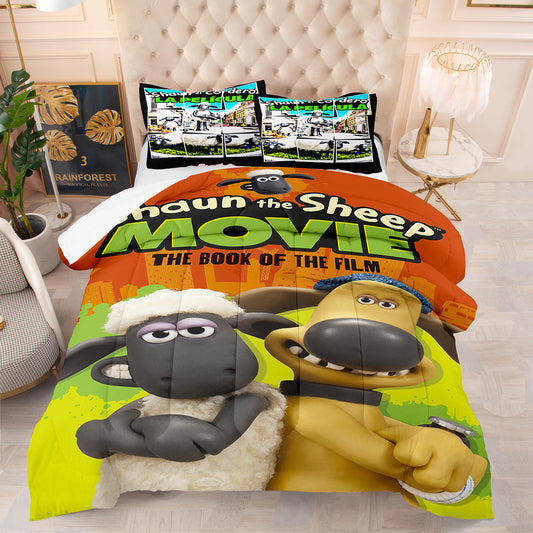 3D bedding set with quilt Shaun the Sheep the book of the film