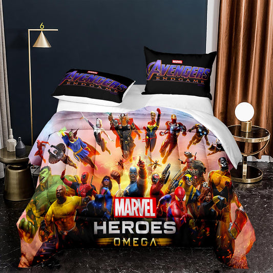 Avengers Marvel Heroes Omega Bettdecke und Bettlaken-Set 