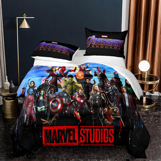 Marvel Avengers bauen Bettdecke und Bettlaken-Set zusammen 