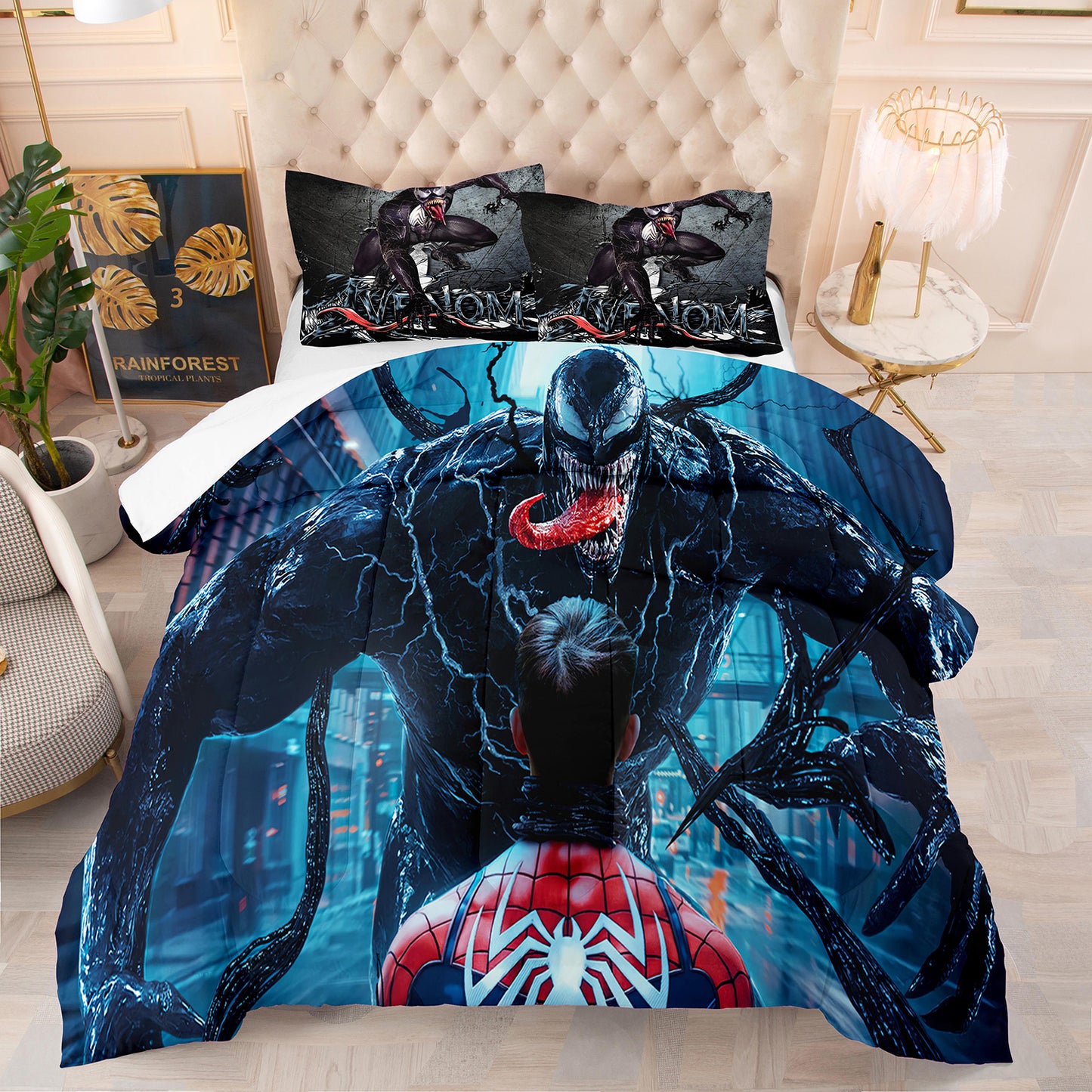 Venom vs spiderman Comforter Set
