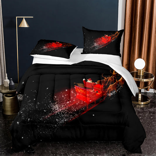 Merry Christmas 3D Comforter And Bed Sheet Set