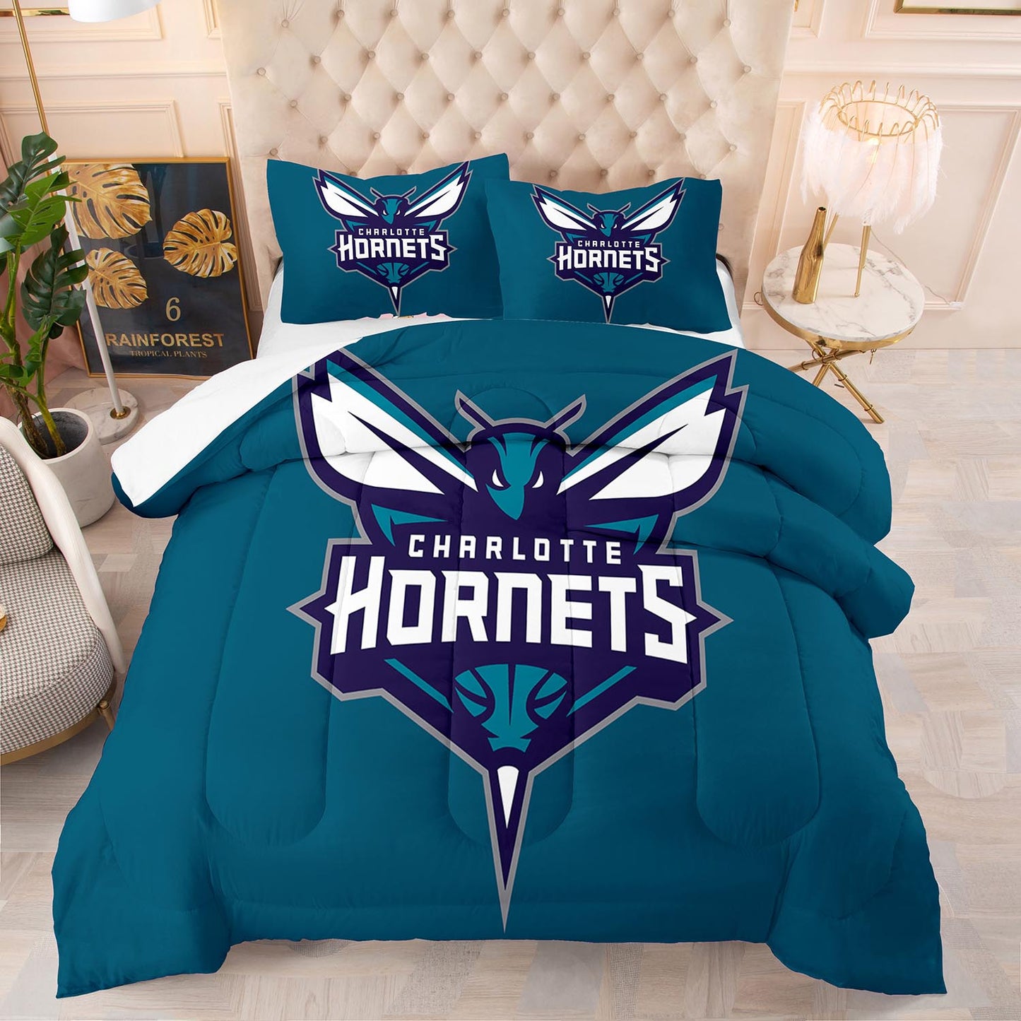 NBA Charlotte Hornets Bettdecken-Set in voller Größe 