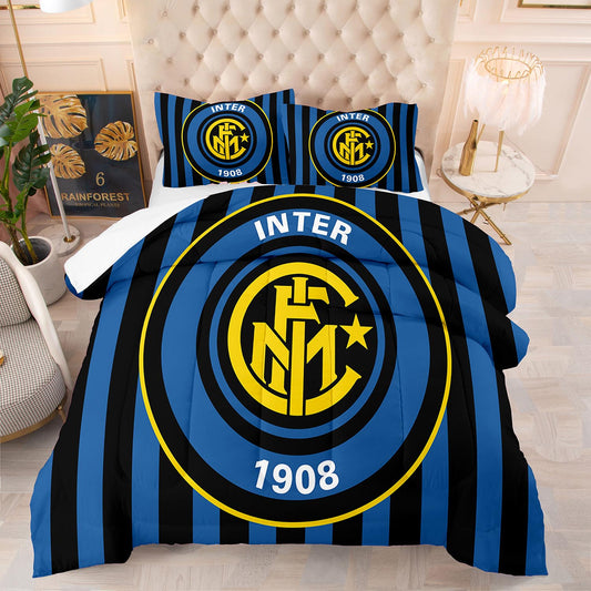 Internazionale Milano Comforter Set Bettwäsche-Set Classic Blau und Schwarz 