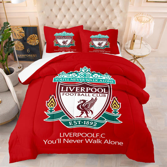 Liverpool Comforter And Bedsheet Set Classic Red