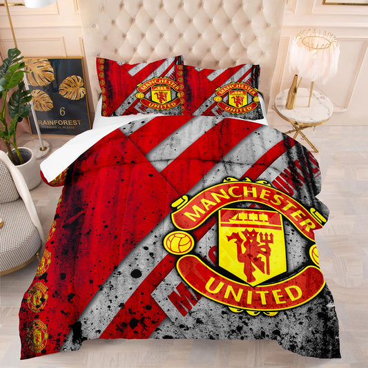 Manchester United Comforter Set Mikrofaser-Bettwäsche-Set 
