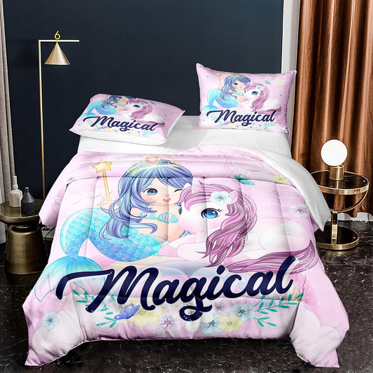 Little Mermaid and Polly 3D bedding set Magical